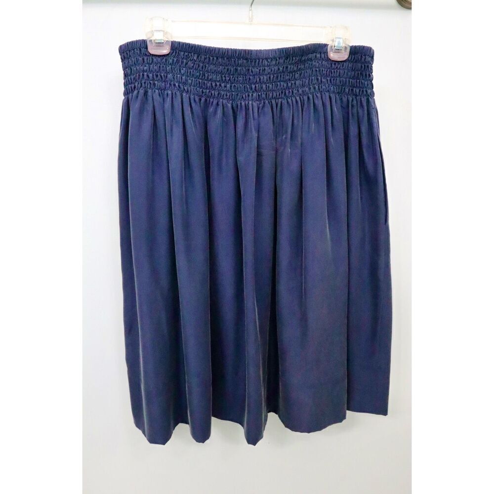 Talbots Navy Silk Skirt M